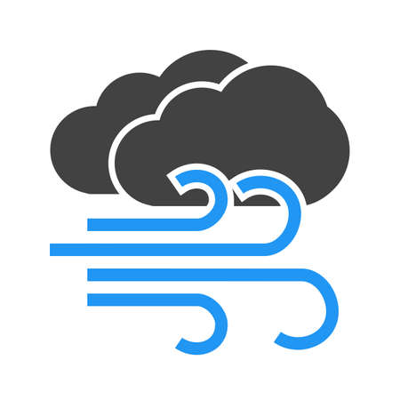 Windy, wind, breeze, cloud, sky icon vector image. Can also be used for weather, forecast, season, climate, meteorology. Suitable for web apps, mobile apps and print media.のイラスト素材