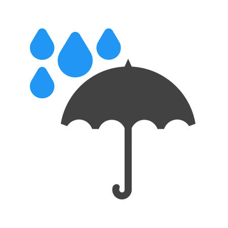 Umbrella, rain, rainy, drops icon vector image. Can also be used for weather, forecast, season, climate, meteorology. Suitable for web apps, mobile apps and print media.のイラスト素材