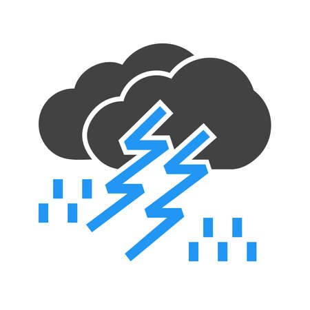 Lightning, rain, cloud, storm, thunderstorm icon vector image. Can also be used for weather, forecast, season, climate, meteorology. Suitable for web apps, mobile apps and print media.のイラスト素材
