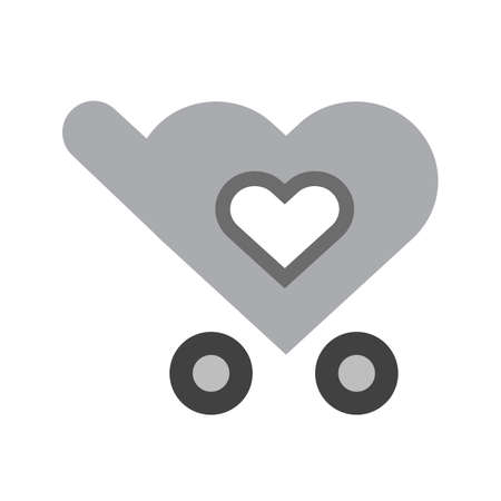 Favourite cart, add, trolley, carrier icon vector image. Can also be used for ecommerce, shopping, business. Suitable for web apps, mobile apps and print media.のイラスト素材