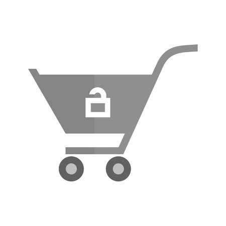 Cart, trolley, unlocked, basket icon vector image. Can also be used for ecommerce, shopping, business. Suitable for web apps, mobile apps and print media.のイラスト素材