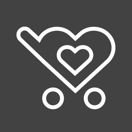 Favourite cart, add, trolley, carrier icon vector image. Can also be used for eCommerce, shopping, business. Suitable for web apps, mobile apps and print media.のイラスト素材