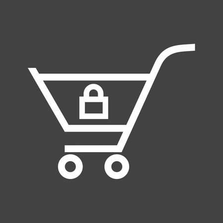 Locked cart, trolley, carrier icon vector image. Can also be used for eCommerce, shopping, business. Suitable for web apps, mobile apps and print media.のイラスト素材