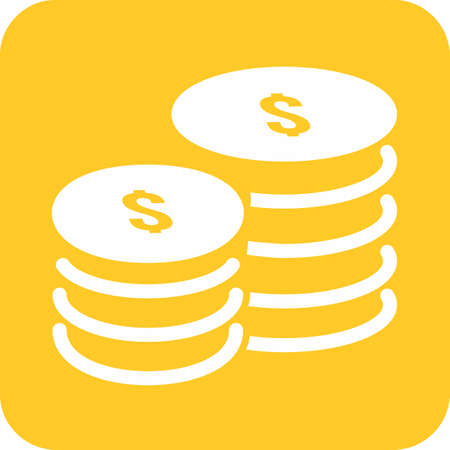 Coin, stack, dollar, heap icon vector image. Can also be used for eCommerce, shopping, business. Suitable for web apps, mobile apps and print media.のイラスト素材