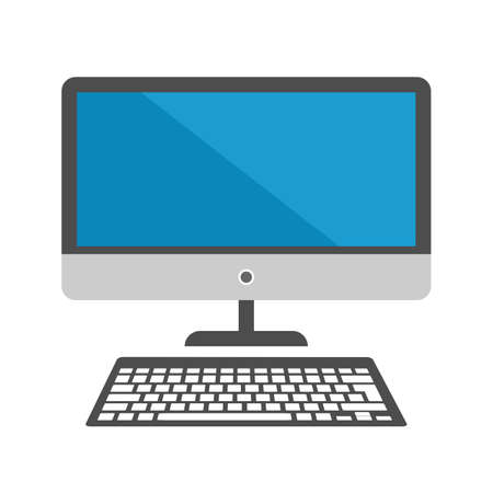 Desktop, screen, keyboard, display icon vector image. Can also be used for communication, connection, technology. Suitable for web apps, mobile apps and print media.のイラスト素材
