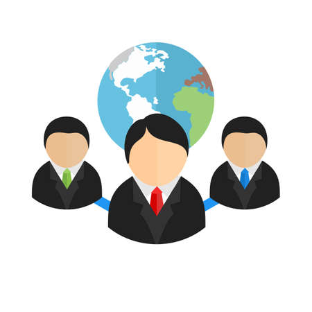 Web client server, clients, globe, web icon image.のイラスト素材
