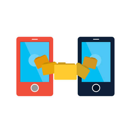 Devices, linked, data transfer, computer icon image. のイラスト素材