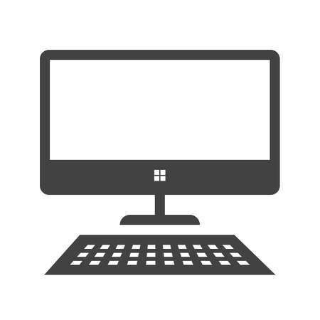 Desktop, screen, keyboard, display icon vector image. Can also be used for communication, connection, technology. Suitable for web apps, mobile apps and print media.のイラスト素材