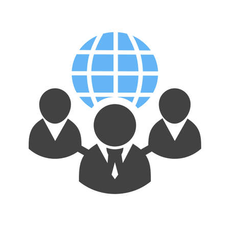 Web client server, clients, globe, web icon vector image. Can also be used for communication, connection, technology. Suitable for web apps, mobile apps and print media.のイラスト素材