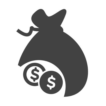 Money, bag, sack, cash icon vector image. Can also be used for banking, finance, business. Suitable for web apps, mobile apps and print media.のイラスト素材
