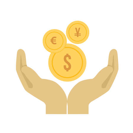 Money in hand iconのイラスト素材