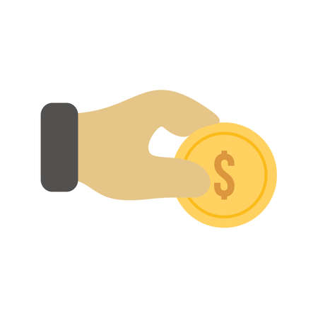 Hand with coin iconのイラスト素材