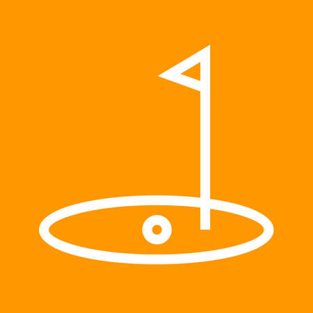 Golf, flag, post, goal, ball icon vector image. Can also be used for sports, fitness, recreation. Suitable for web apps, mobile apps and print media.のイラスト素材