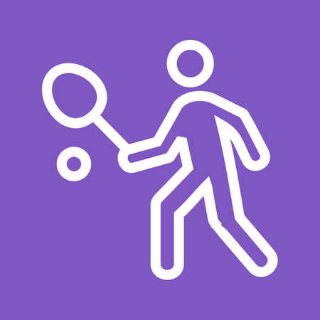 Tennis, player, racket, ball icon vector image. Can also be used for sports, fitness, recreation. Suitable for web apps, mobile apps and print media.のイラスト素材