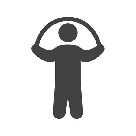 Skipping rope, jumping, exercise icon vector image. Can also be used for sports, fitness, recreation. Suitable for web apps, mobile apps and print media.のイラスト素材