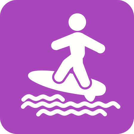 Surfer, surfingboard, water sport icon vector image. Can also be used for fitness, recreation. Suitable for web apps, mobile apps and print media.のイラスト素材