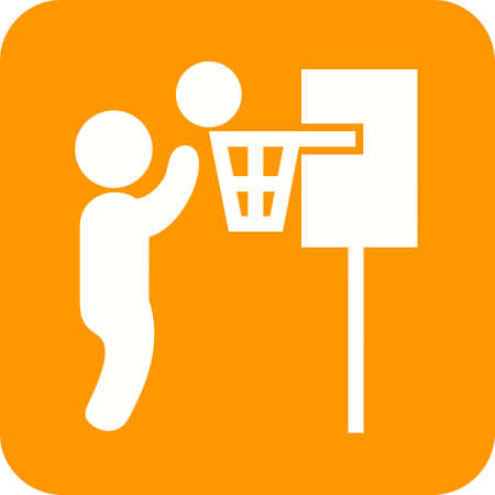 Basketball, hoop, basket, player, sports icon vector image. Can also be used for fitness, recreation. Suitable for web apps, mobile apps and print media.のイラスト素材
