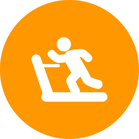 Running, treadmill, exercise, gym, sports icon vector image. Can also be used for fitness, recreation. Suitable for web apps, mobile apps and print media.のイラスト素材