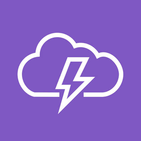Cloud, thunder, bolt icon vector image. Can also be used for energy and technology. Suitable for web...