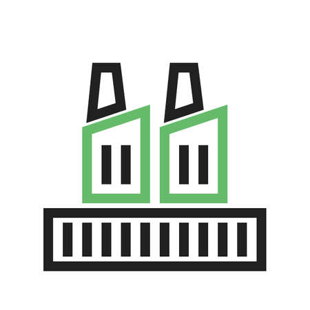 Factory, industry, building icon vector image. Can also be used for energy and technology. Suitable for web apps, mobile apps and print media.のイラスト素材