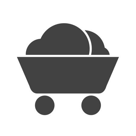 Coal, mine, trolley icon vector image. Can also be used for energy and technology. Suitable for web apps, mobile apps and print media.のイラスト素材