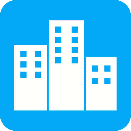Apartments, building, residential icon vector image. Can also be used for real estate, property, land and buildings. Suitable for mobile apps, web apps and print media.のイラスト素材