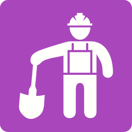 Construction worker, labor, mason icon vector image. Can also be used for construction, interiors and building. Suitable for use on web apps, mobile apps and print media.のイラスト素材