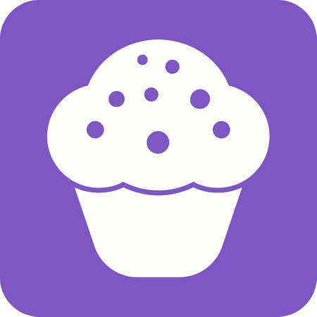 Cupcake, cake, sweet icon vector image. Can also be used for sweets and confectionery. Suitable for use on web apps, mobile apps and print media.のイラスト素材