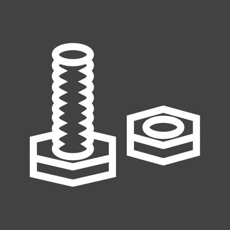 Nut, bolt, tools, hardware  icon vector image. Can also be used for construction, interiors and building. Suitable for use on web apps, mobile apps and print mediaのイラスト素材