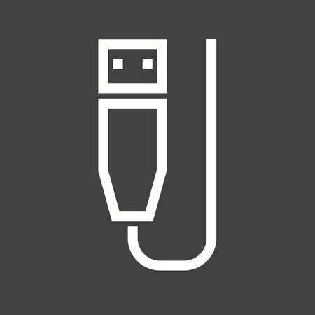 Usb cable, cable, cord icon vector image.のイラスト素材