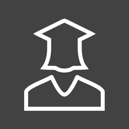 Students, college, female icon vector image. のイラスト素材