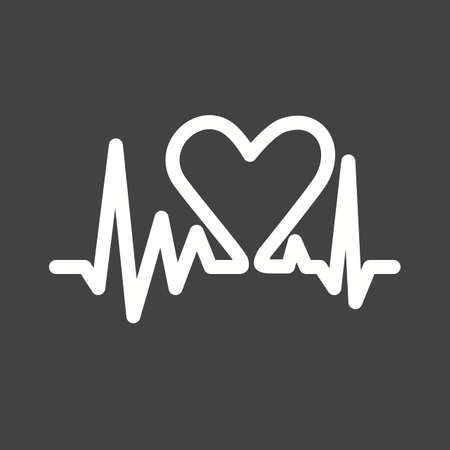 Heart beat, heart, ecg icon vector image.