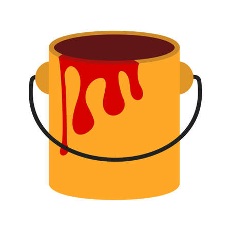 Paint box, bucket, paint bucket icon vector image. Can also be used for construction, interiors and building. Suitable for use on web apps, mobile apps and print media.のイラスト素材