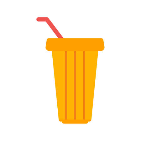 Juice, orange, cup icon vector image. Can also be used for eatables, food and drinks. Suitable for use on web apps, mobile apps and print mediaのイラスト素材