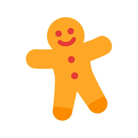 Gingerbread, christmas, baked icon vector image. Can also be used for sweets and confectionery. Suitable for use on web apps, mobile apps and print media.のイラスト素材