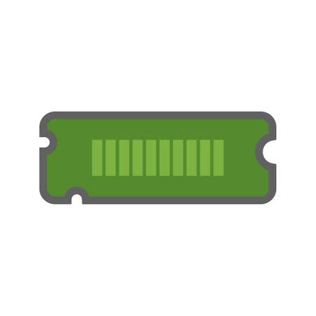 RAM, computer, circuit, board icon vector image. Can also be used for computer and hardware. Suitable for use on web apps, mobile apps and print media.のイラスト素材