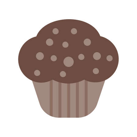 Cupcake, cake, sweet icon vector image. Can also be used for sweets and confectionery. Suitable for use on web apps, mobile apps and print media.のイラスト素材