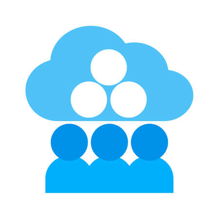 People, cloud, computing, technology icon vector image. Can also be used for seo, digital marketing, technology. Suitable for use on web apps, mobile apps and print media.のイラスト素材