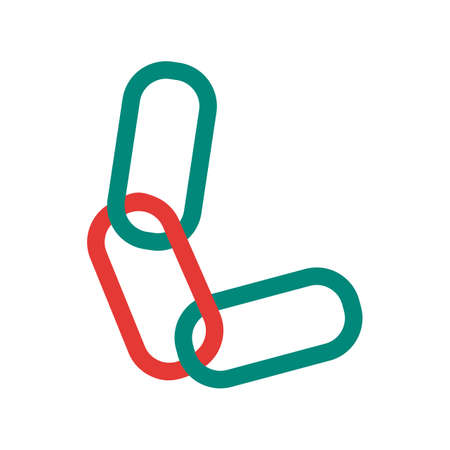 Chain, piece, linked, connection icon vector image. Can also be used for seo, digital marketing, technology. Suitable for use on web apps, mobile apps and print media.のイラスト素材