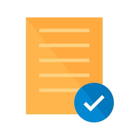 Document, survey, checklist, tick icon vector image. Can also be used for seo, digital marketing, technology. Suitable for use on web apps, mobile apps and print media.のイラスト素材