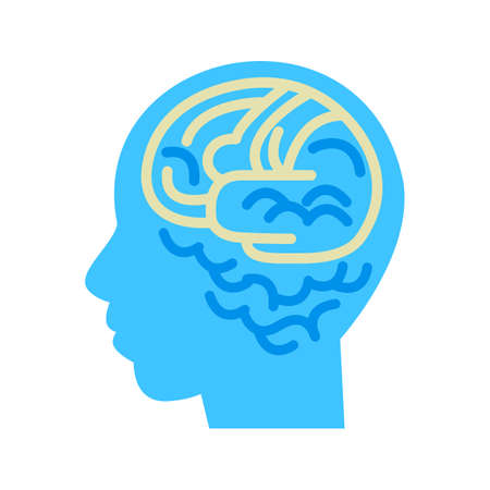 Human brain, internet, knowledge, intelligence icon vector image. Can also be used for seo, digital marketing, technology. Suitable for use on web apps, mobile apps and print media.のイラスト素材