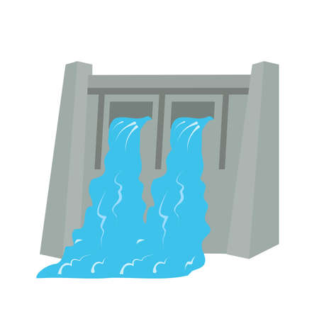 Dam, water, hydro electric icon vector image. Can also be used for energy and technology. Suitable for web apps, mobile apps and print media.のイラスト素材