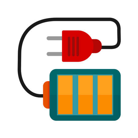 Cell, battery, plug icon vector image. Can also be used for energy and technology. Suitable for web apps, mobile apps and print media.のイラスト素材
