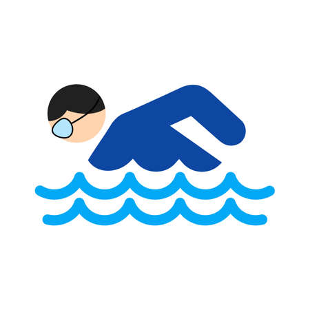 Swimming, water, pool, swimmer, sports icon vector image. Can also be used for fitness, recreation. Suitable for web apps, mobile apps and print media.のイラスト素材