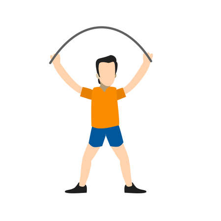 Skipping rope, jumping, exercise, sports icon vector image. Can also be used for fitness, recreation. Suitable for web apps, mobile apps and print media.のイラスト素材