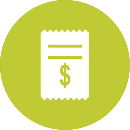 Dollar, cash, receipt, icon vector image.Can also be used for banking, finance, business. Suitable for web apps, mobile apps and print media.のイラスト素材