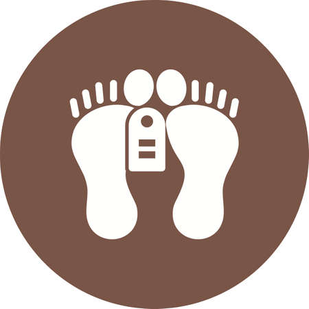 Feet, tag, dead, dead person icon vector image. Can also be used for healthcare and medical. Suitable for mobile apps, web apps and print media.のイラスト素材