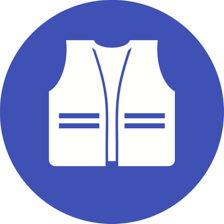 Jacket, vest, safety icon vector image. Can also be used for construction, interiors and building. Suitable for use on web apps, mobile apps and print media.のイラスト素材