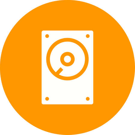Hard disk, drive, hdd icon vector image. Can also be used for computer and hardware. Suitable for use on web apps, mobile apps and print media.のイラスト素材