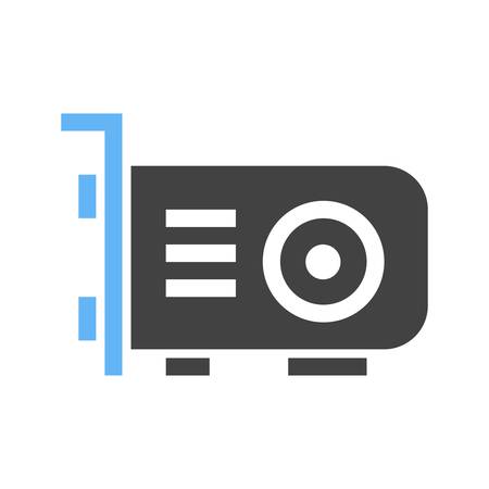 video card, card, vga icon vector image. Can also be used for computer and hardware. Suitable for use on web apps, mobile apps and print media.のイラスト素材